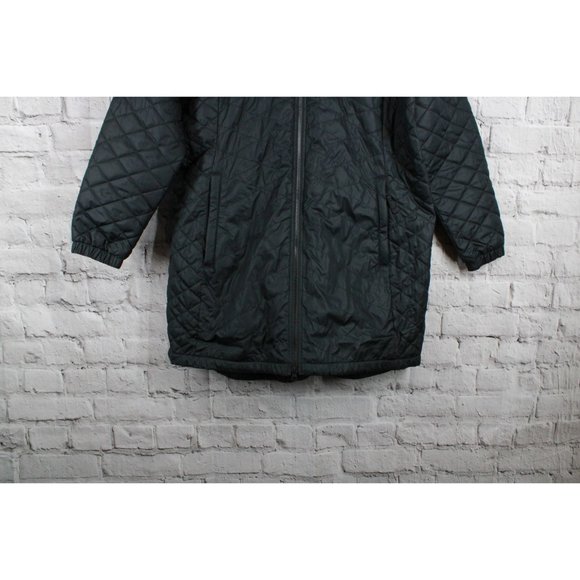 LL Bean Black Polyester Lined Insulated Winter Hooded Coat Jacket Size 1X Plus - Picture 2 of 7